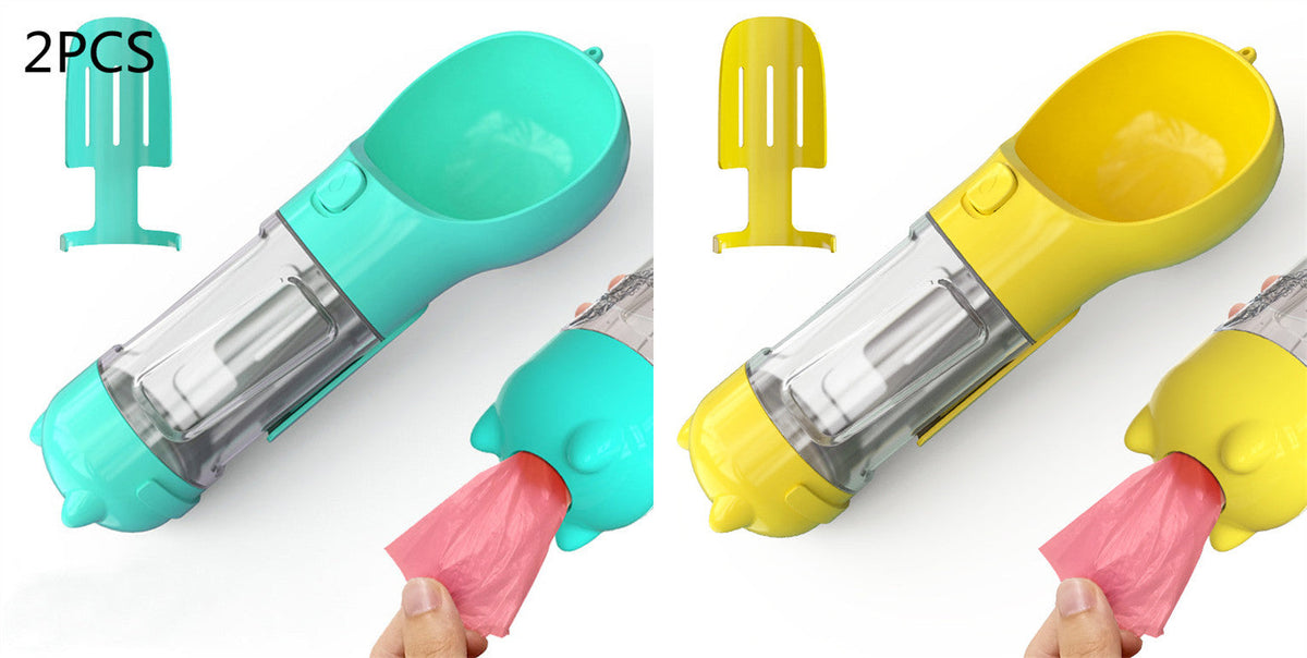 3-in-1 Portable Dog Water Bottle | Feeder Bowl & Waste Bag Dispenser