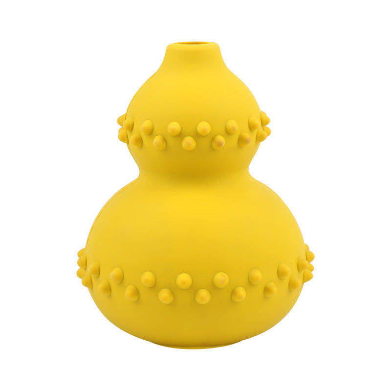 Rubber Treat Dispensing Gourd Dog Toy | Bite-Resistant Teeth Cleaning | Red & Yellow  -  - Pets Crazy Shops -